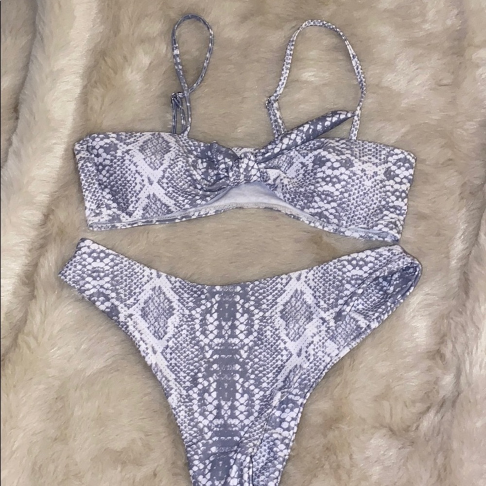 Snakeskin Knot Front Top